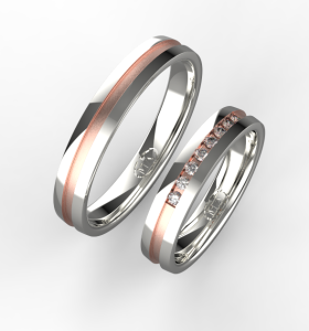 Snubní prsteny Monika 0002 bílorůžové