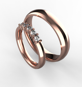 Snubní prsteny Monika 0003 růžové